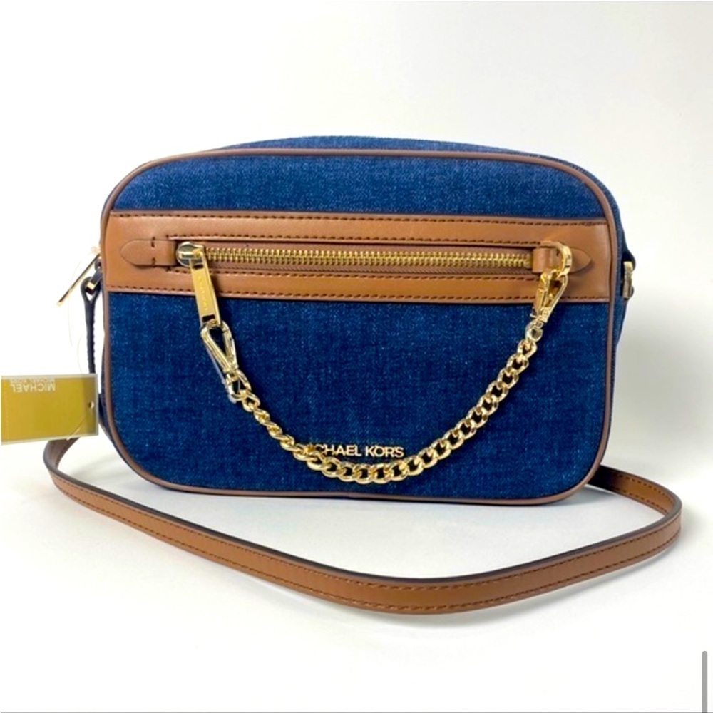 Brand new, in original packaging. Denim Michael Kors crossbody.